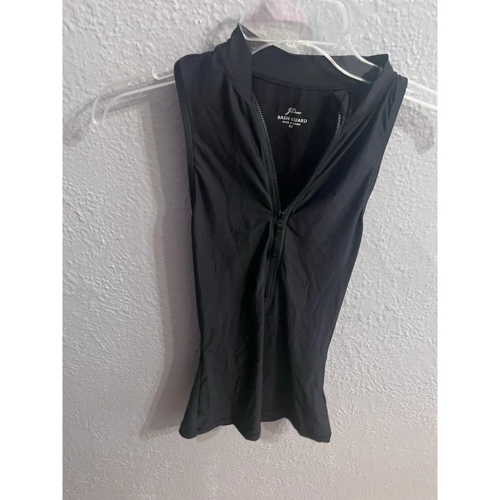 J‎ Crew Womens Swim Rashguard Size XS Black Swim Swimwear